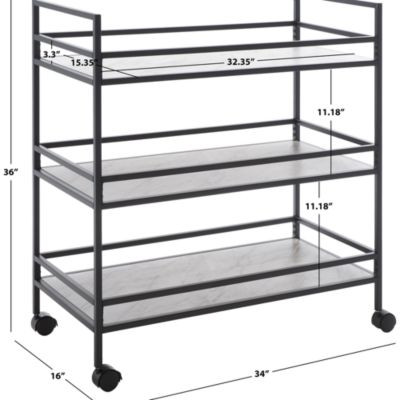 Ingrid 3 Tier Rectangle Bar Cart