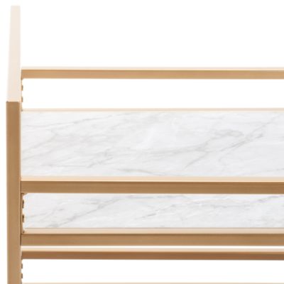 Ingrid 3 Tier Gold Rectangle Bar Cart