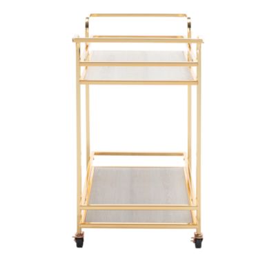 Lameris 2 Tier Gold Bar Cart with Handles