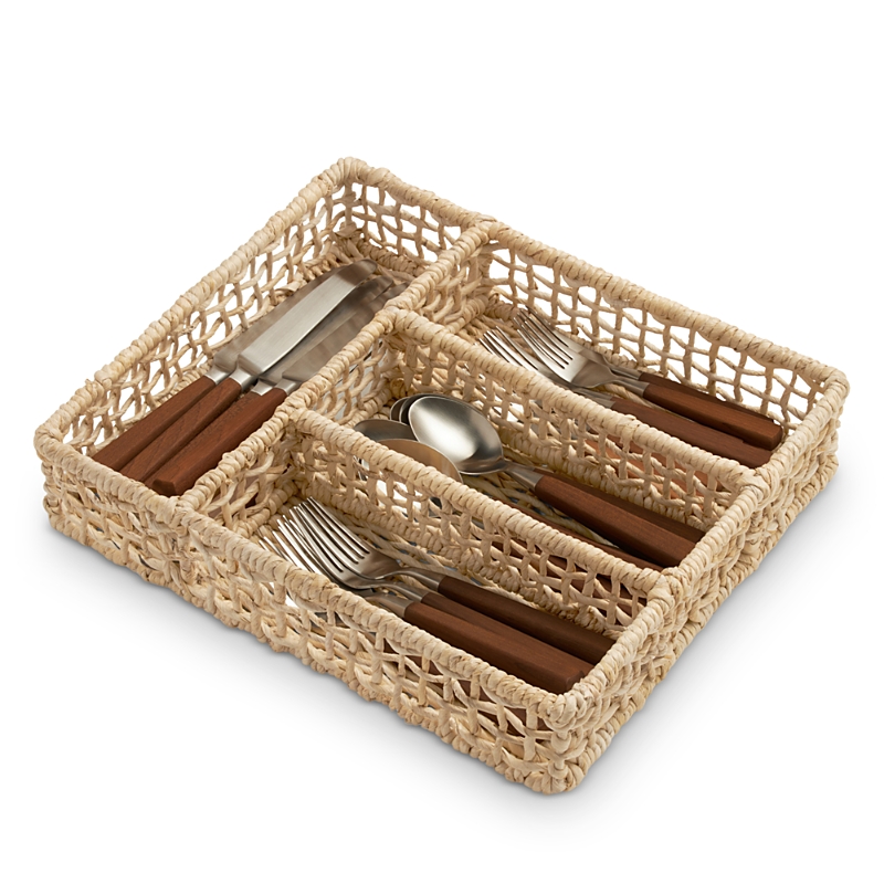 Blue Pheasant Ericson Flatware Holder In Tan