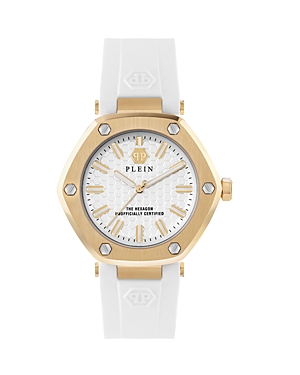 Philipp Plein The Hexagon Silicone Watch Woman Wrist Watch Gold Size Onesize Stainless Steel In White