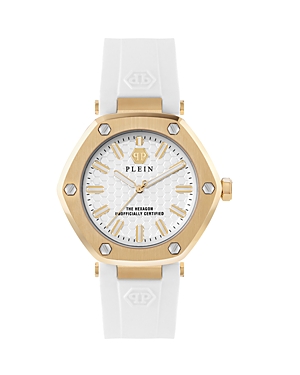 Shop Philipp Plein The Hexagon Watch, 38mm In White