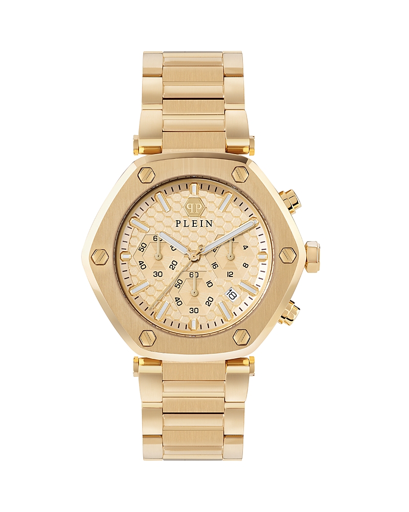 Philipp Plein The Hexagon Chrono Bracelet Watch In Gold