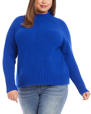Karen Kane Plus Turtleneck Sweater In Royal Blue
