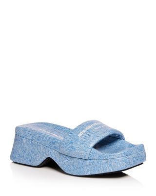 Alexander Wang Women's Float Denim Print Leather Platform