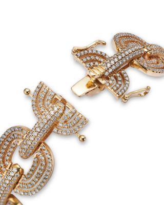 Diamond Link Bracelet in 14K Yellow Gold, 6.0 tcw