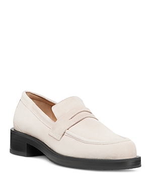 Stuart Weitzman Palmer Suede Penny Loafers In Sabbia
