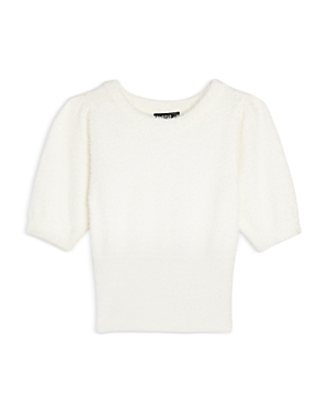 Aqua Girls' Puff Sleeve Sweater, Little Kid, Big Kid - 100% Exclusive In White