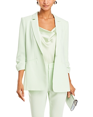 Cinq À Sept Khloe Ruched Sleeve Blazer In Peridot