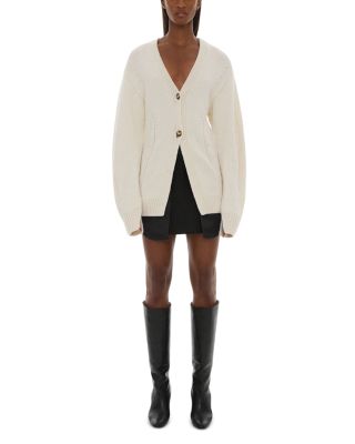 Helmut Lang Fitted Waist Cashmere Cardigan Sweater
