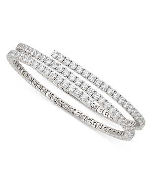 Nadri Triple Wrap Coil Bracelet In 18k Gold Plated Or Rhodium Plated In Silver