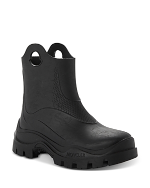 Moncler Ankle-height Boots With Textured Grip And Rugged Sole In Black