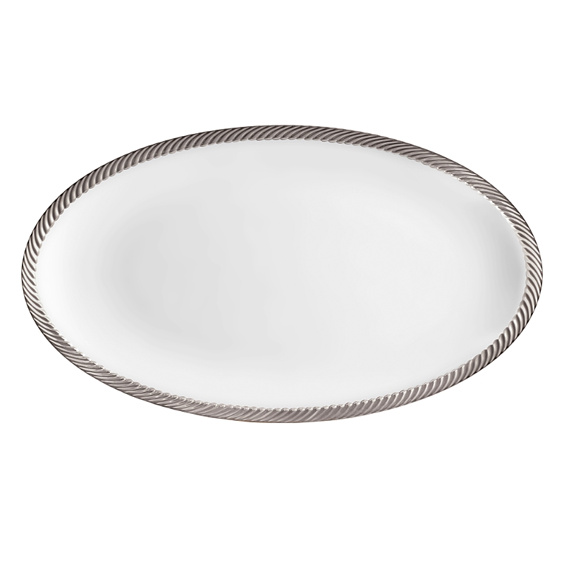 L'objet Corde Platinum Oval Platter, Large