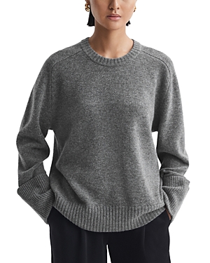 Shop Reiss Laura Crewneck Sweater In Charcoal
