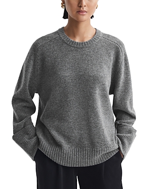 Reiss Laura Crewneck Wool & Cashmere Sweater In Charcoal
