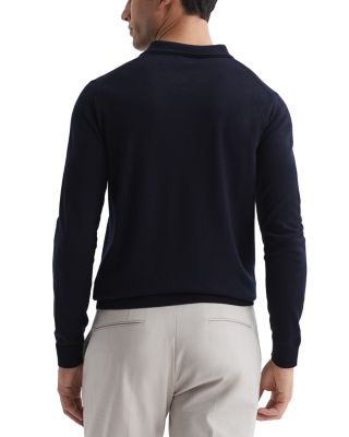 Trafford Merino Wool Slim Fit Long Sleeve Polo Shirt