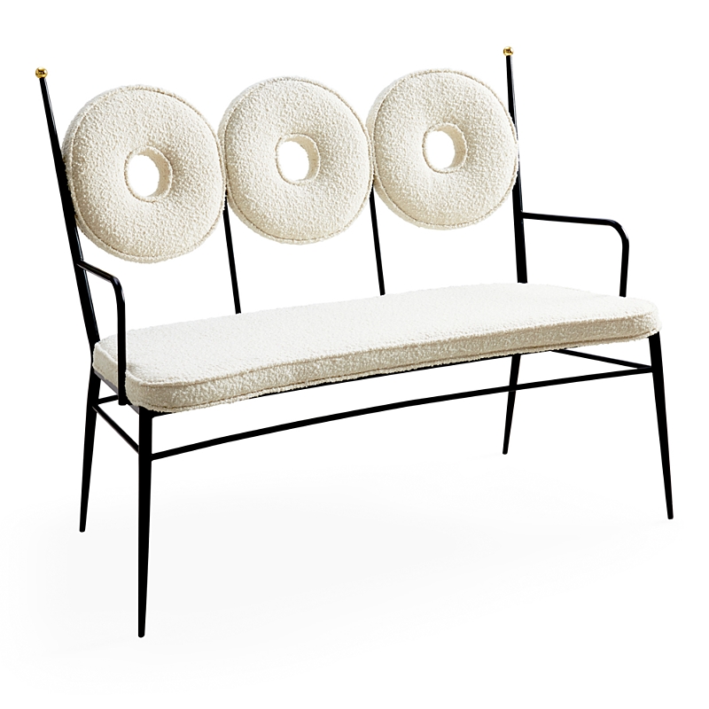 Jonathan Adler Us Rondo Bench In Oatmeal