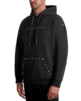 KARL LAGERFELD PARIS - Slim Fit Studded Long Sleeve Logo Hoodie