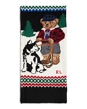 Shop Polo Ralph Lauren Holiday Bear Intarsia Scarf In Fairisle