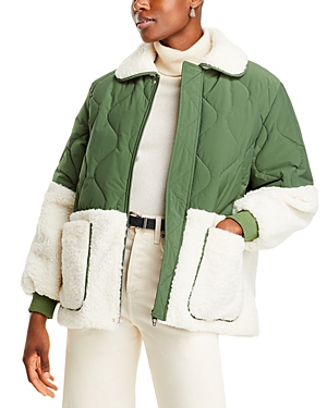 Blanknyc Faux Fur Quilted Jacket In Hitch Hike