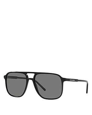 Dolce & Gabbana Polarized Aviator Sunglasses, 58mm In Black/gray Polarized Solid