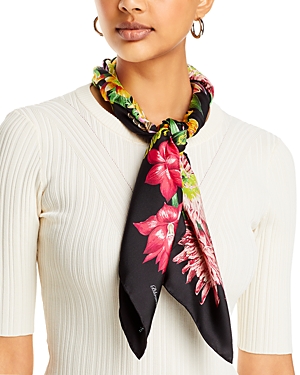 Echo Blooms Of Oceana Silk Scarf In Black