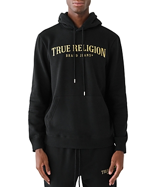 Shop True Religion Shine Arch Pullover Hoodie In Jet Black