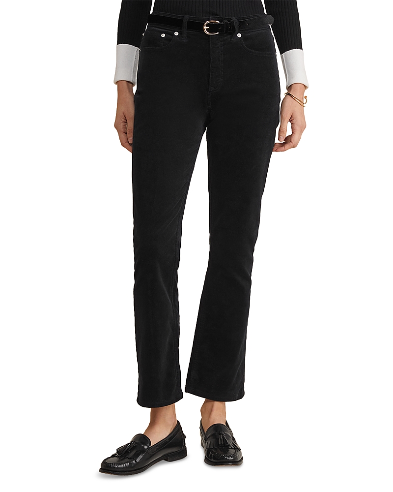 Vineyard Vines Cotton Blend Stretch Corduroy Kick Flare Pants In Jet Black