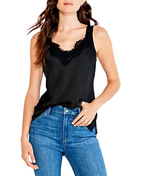 Lace-trimmed strappy top