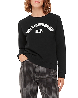 Shop Whistles Cotton Williamsburg Ny Logo Sweater In Black
