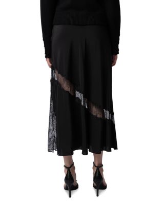 スカート ZADIG & VOLTAIRE SKIRTS Zadig & Voltaire Jaylal Lace Detail Silk Skirt | Bloomingdale's