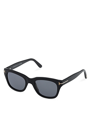 Tom Ford Black Polarized Geometric Sunglasses, 52mm