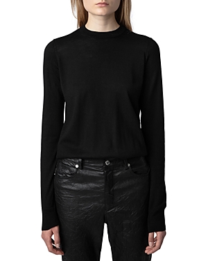 Shop Zadig & Voltaire Emma Merino Wool Sweater In Noir