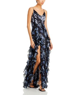 Cinq à Sept - Coastal Floral Cascading Ruffle Dress