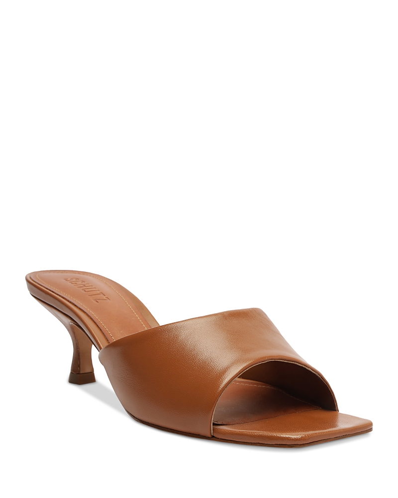 Schutz Dethalia Kitten Heel Slide Sandal In Brown