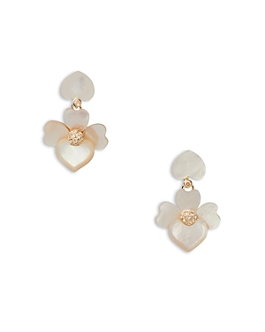 Shop Kate Spade New York Precious Pansy Drop Earrings In Cream/rose Gold