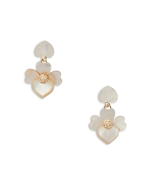 Kate Spade Precious Pansy Drop Earrings In Cream/rose Gold
