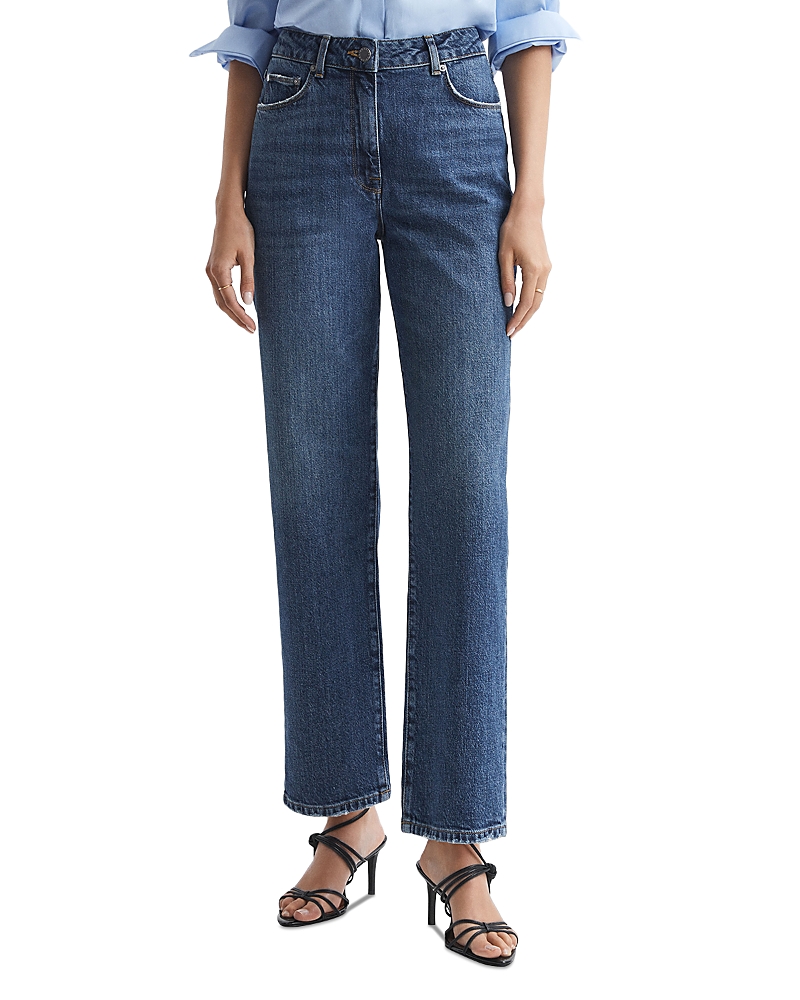 Reiss Phillipa Boyfriend Jeans In Mid Blue In Mid Blue