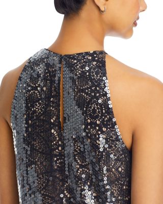 chinese dress ladies Halter Sequin Mini Dress White