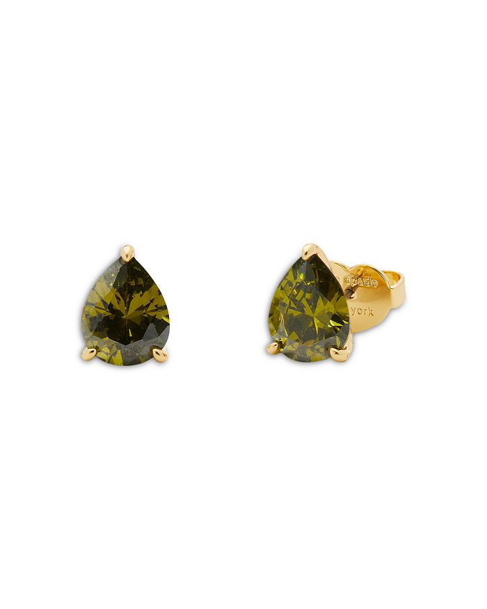 Kate Spade Brilliant Statements Color Crystal Stud Earrings In Gold Tone In Green/gold