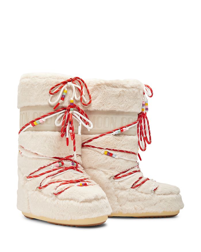 Women s Icon Quilted Faux Fur Bead Trim Boots