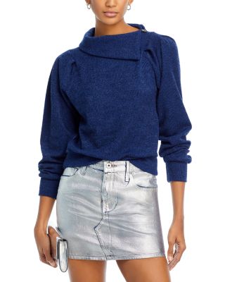 Aqua Cowl Neck Knit Top - 100% Exclusive In Navy | ModeSens