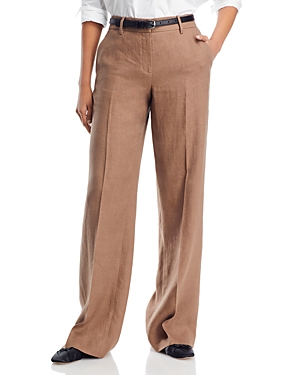 Lafayette 148 Wide Leg Sullivan Pants In Deep Acorn