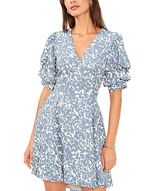 1.STATE FLORAL FIT AND FLARE DRESS