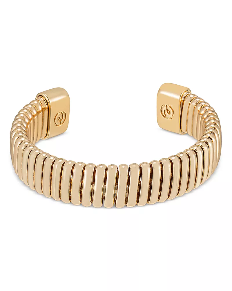 Ettika Essential Flex Band Cuff Bracelet in 18K Gold Plated or Rhodium Plated