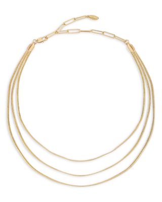 Ettika - Triple Flex Snake Chain Necklace in 18K Gold Plated, 13"