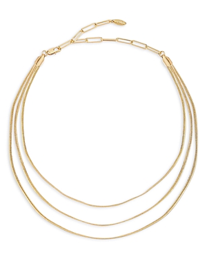 Ettika Triple Flex Snake Chain Necklace In 18k Gold Plated, 13
