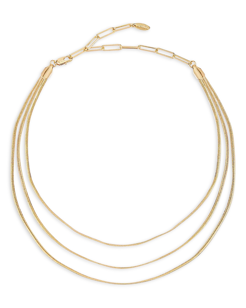 Ettika Triple Flex Snake Chain Layered 18k Gold Plated Necklace In Gold
