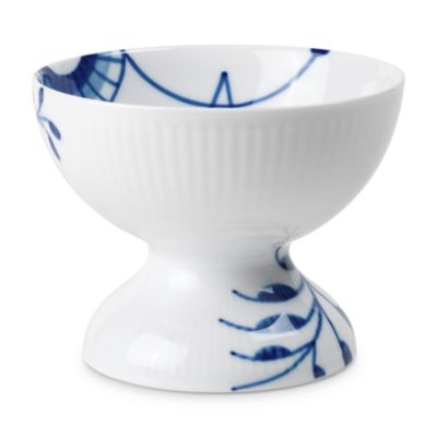 Blue Fluted Mega Footed Bowl