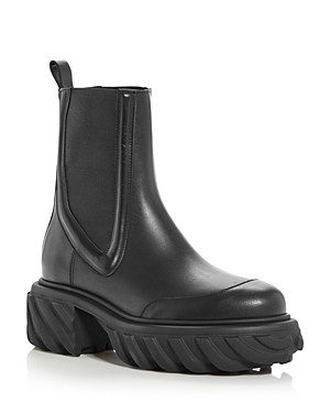 Off-white Tractor Motor Stiefel In Black